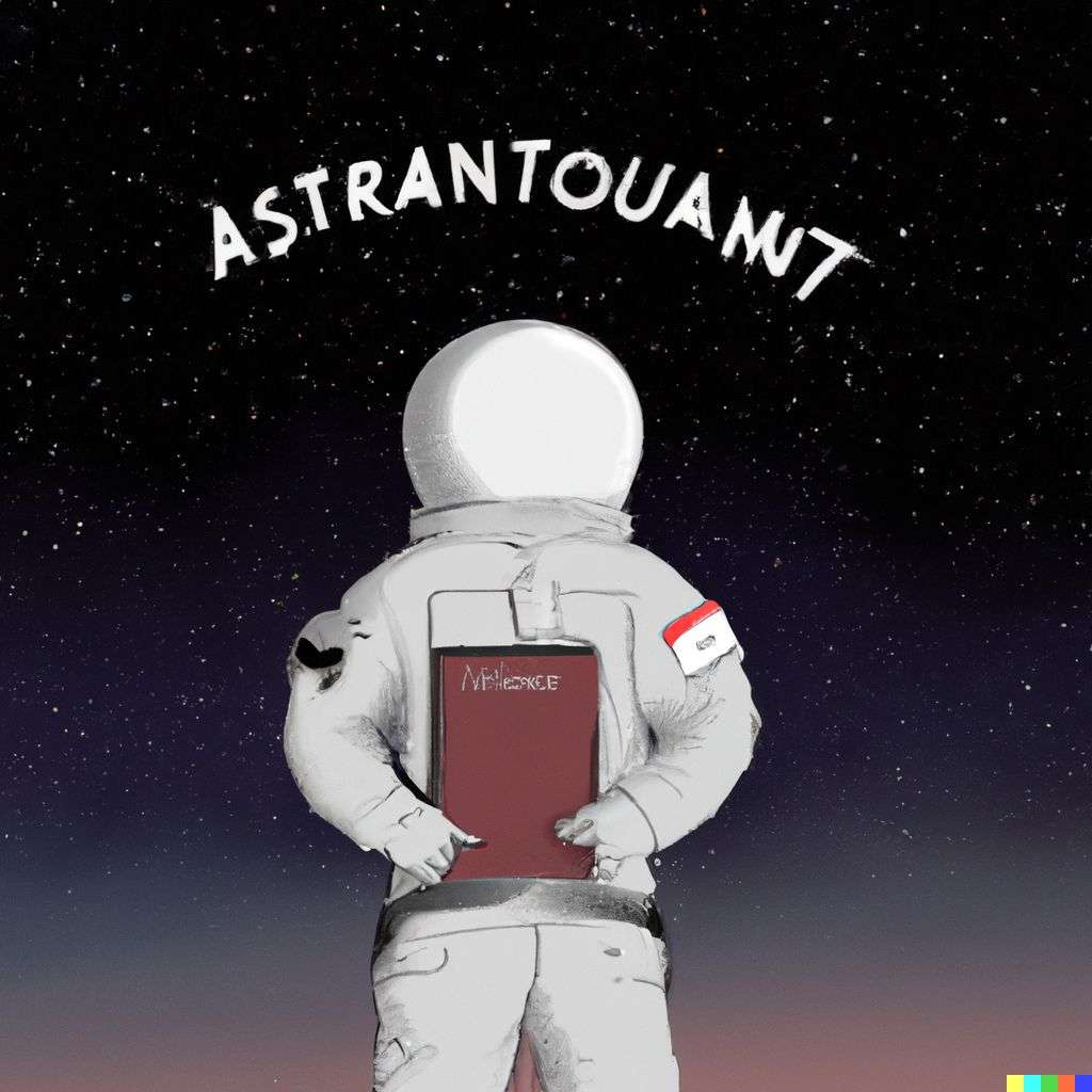 an astronaut, book cover art